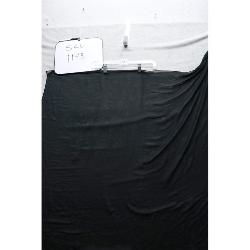 Calvin Klein Scarf Womens OS Black Monogram Logo Print Sheer Lightweight Wrap